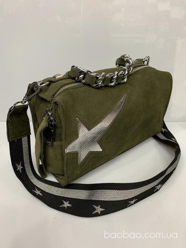 Изображение товара: M8035Army - замшевая сумочка с *падающей звездой*. 