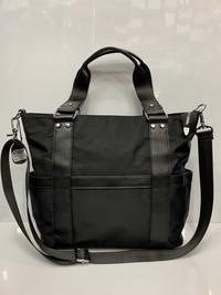 Придбати сумку 0936# - А4 Черная сумка- тоут из кожи и плащёвки 