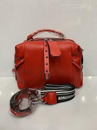Придбати сумку 8802# red -маленький  саквояж из натуральной кожи 